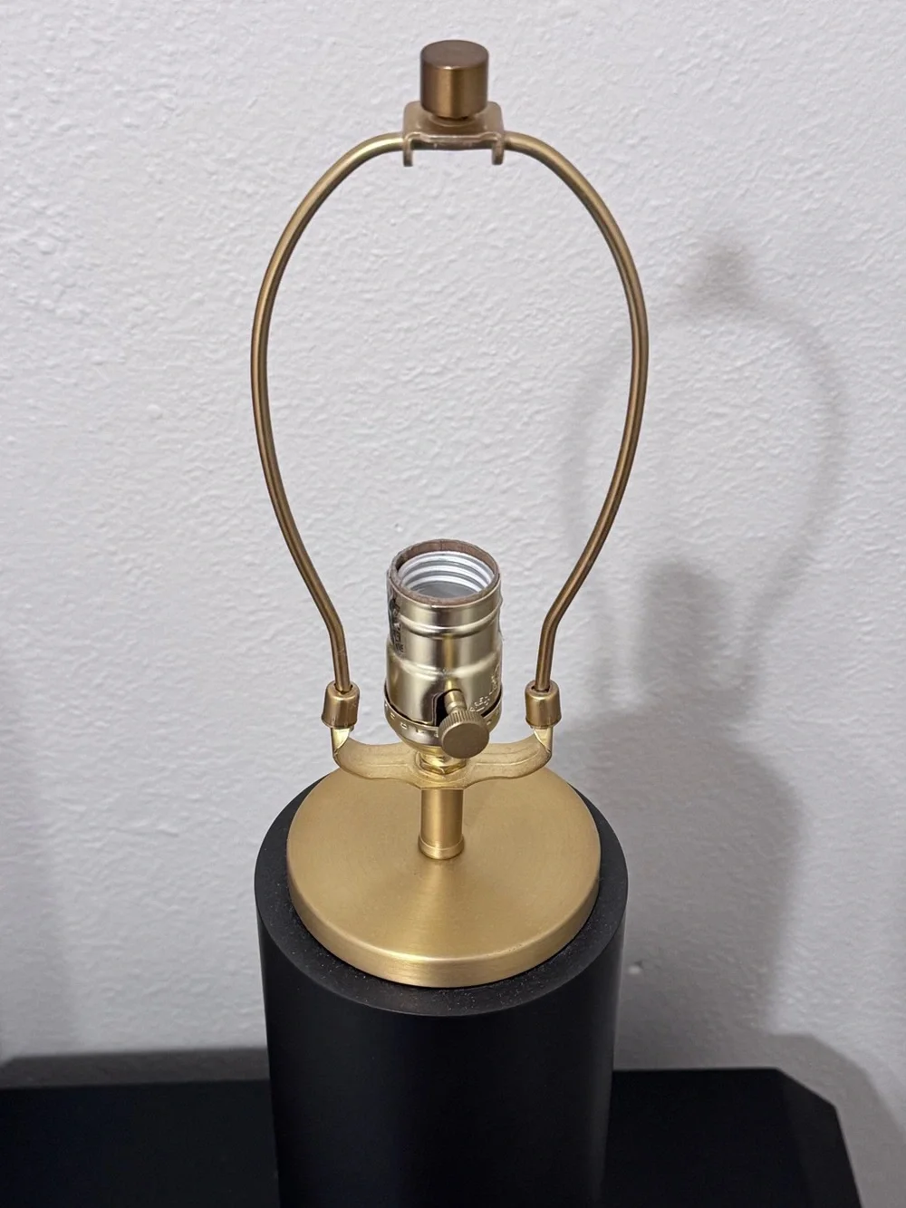 West Elm Pillar Table Lamp Base Dark Bronze Brass 25